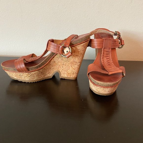 Frye Boho Leather Wedges - Picture 2 of 4